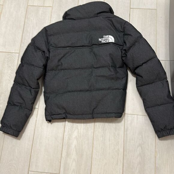 New The North Face XS black denim reversible Nuptse - Picture 6 of 6